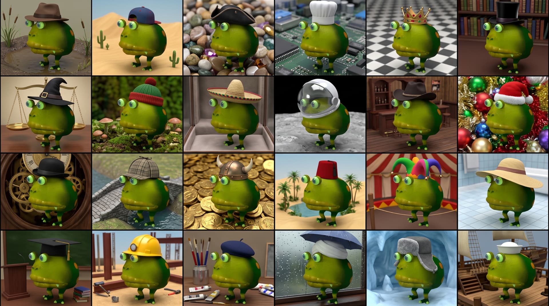 Grid of Toader characters